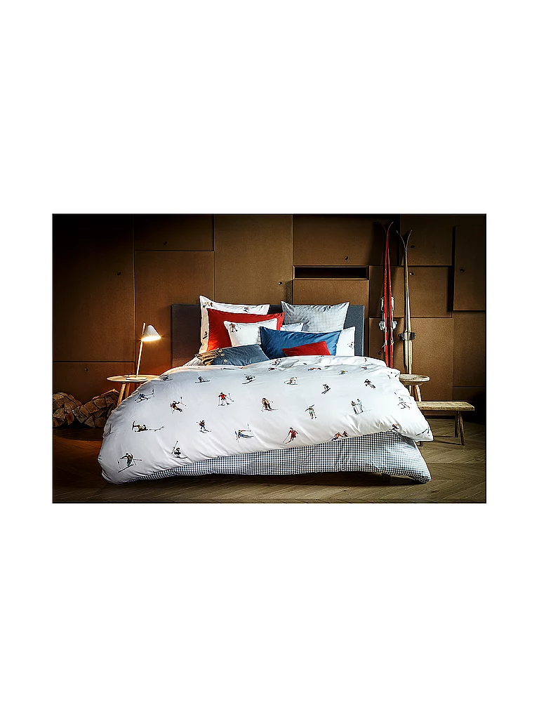 CHRISTIAN FISCHBACHER Taie d'oreiller en satin ENGADINA 70x90cm multicolore blanc